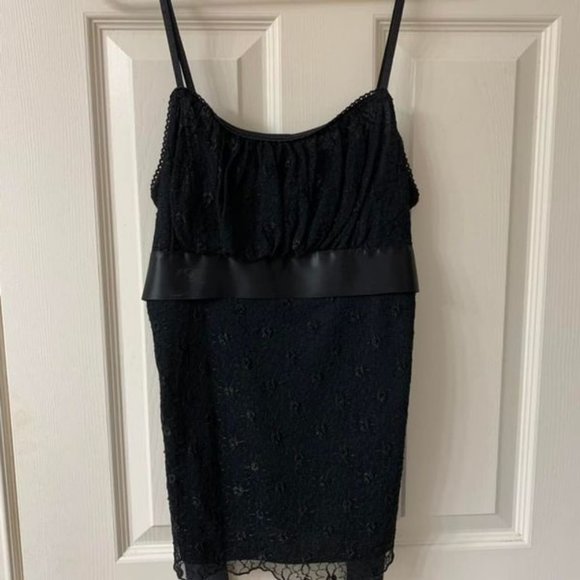 🌷3 for$25🌷Forever, US L, Black Lace Ribbon Adjustable Strap Camisole - Picture 1 of 6
